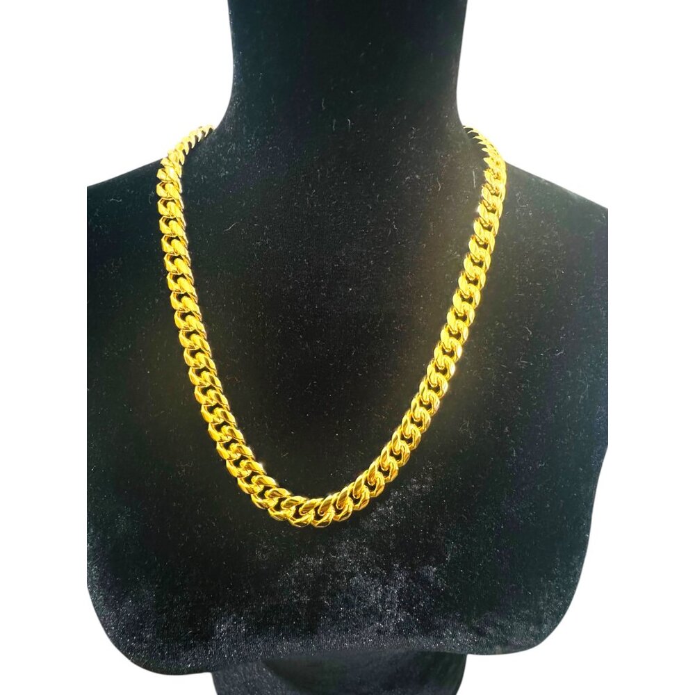 SPCY Gold Cuban Link Chain Necklace 20 Inches With Durable Clasp & Gift Box - Picture 7 of 7